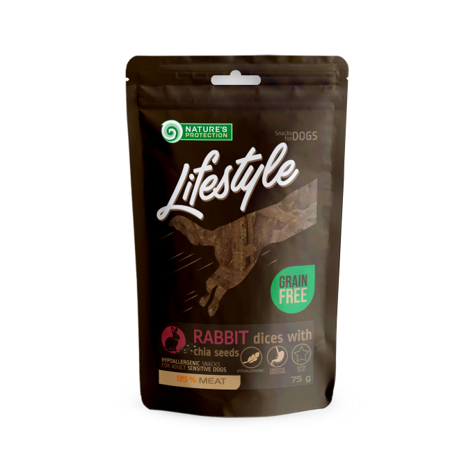 snack for dogs soft rabbit dices with chia seeds - 0