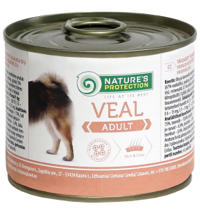 canned pet food for adult dogs with veal