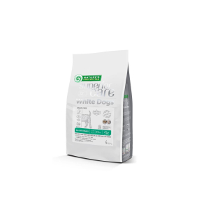 dry grain free pet food with insect for dogs of all sizes and life stages with white coat