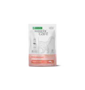 wet food supplement with tuna and shrimp for the skin and coat care of adult cats of all breeds