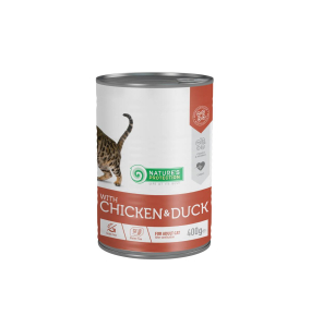 canned pet food for sterilised adult cats with chicken and duck