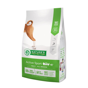dry food for active adult dogs of all breeds with poultry and krill