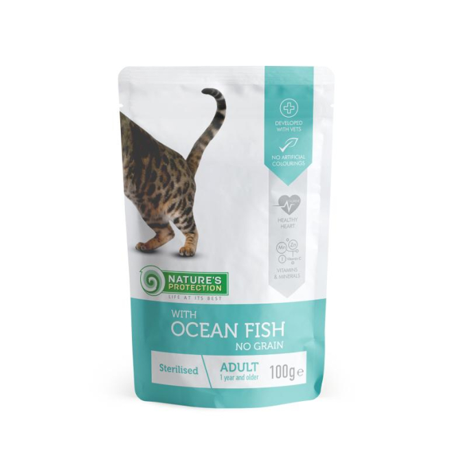 canned pet food for sterilised adult cats with ocean fish - 1
