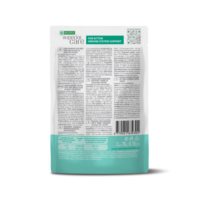 wet food supplement with tuna and sea bass for the immune system support of kitten of all breeds - 2