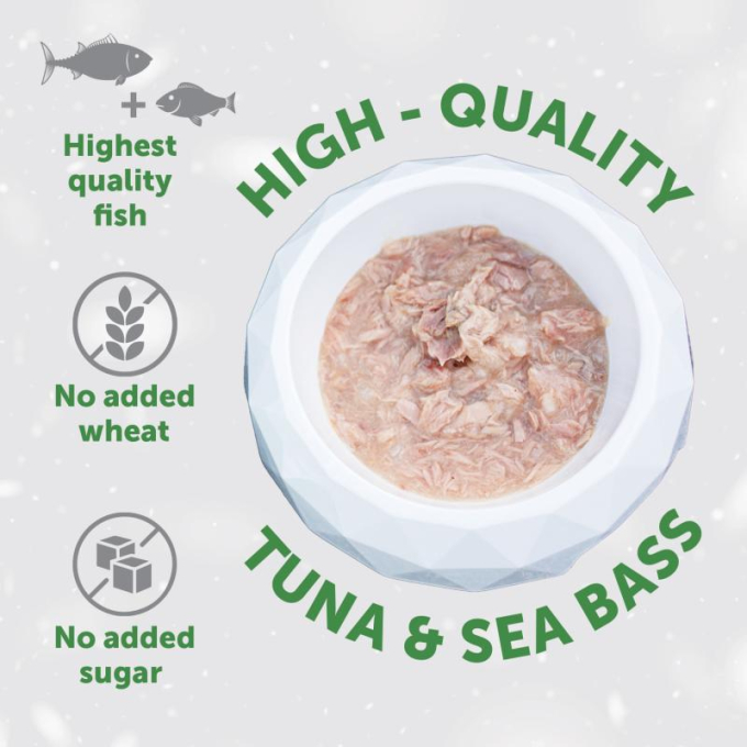 wet food supplement with tuna and sea bass for adult white-coated dogs of all breeds - 3