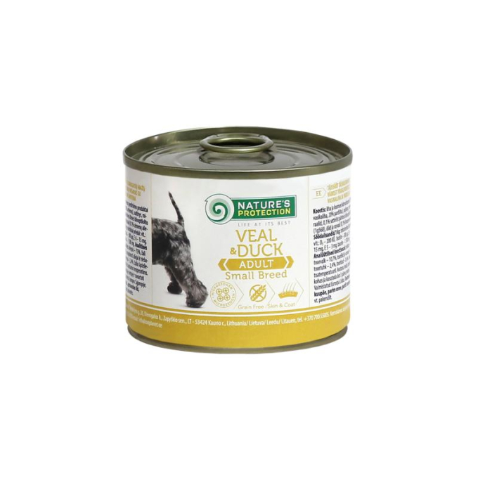 canned pet food for adult dogs with veal and duck - 0