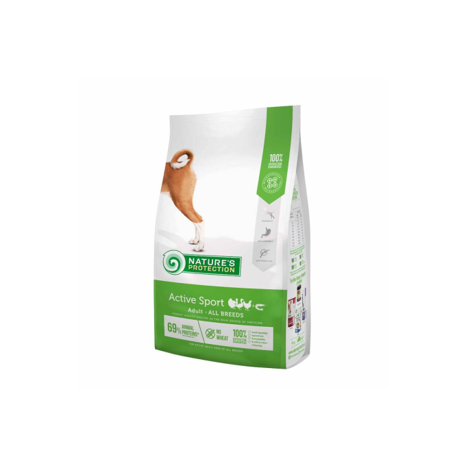 dry food for active adult dogs of all breeds with poultry and krill - 1