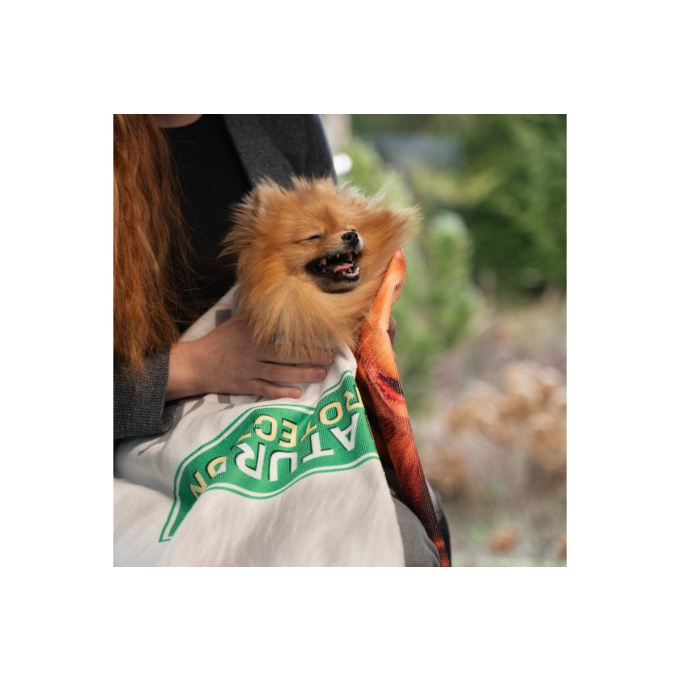 round microfiber towel, unique design, with puppies illustration and fringes - 8