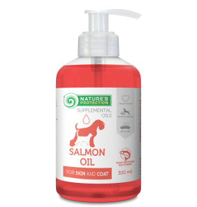 complementary feed - salmon oil, for adult dogs and cats to support healthy skin and coat