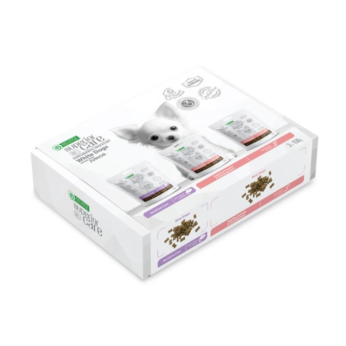 complementary grain free feed - snacks set multiple functions with insects and salmon for junior all breed dogs with white coat - 0